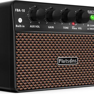 10W Mini Guitar Amp,Rechargeable Electric Guitar Amplifier with Clean/Drive Channel,6H Working,3.5mm headphone jack for silent practice,Wireless Portable Amp for Practice & Traveling