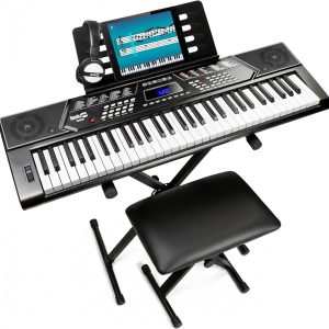 RockJam RJ5061 61 Key Keyboard Piano Kit with Stand, Bench & Headphones